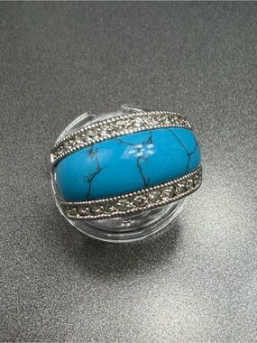 Lia Sophia  Turquoise Ring with Crystal Accents #434R